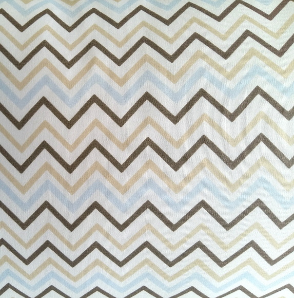 Capa de Almofada Chevron marrom, azul e bege - Imagem 2