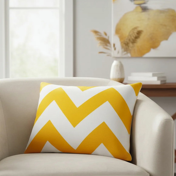Capa de Almofada Maxi Chevron Amarelo 30 cm x 45 cm - Imagem 3