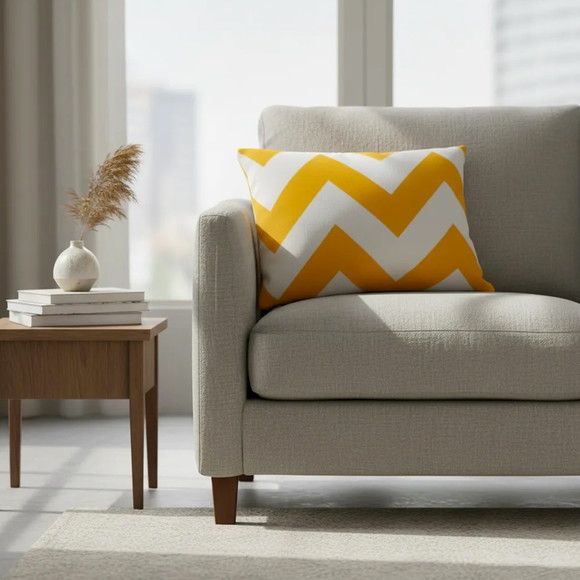 Capa de Almofada Maxi Chevron Amarelo 30 cm x 45 cm - Imagem 4