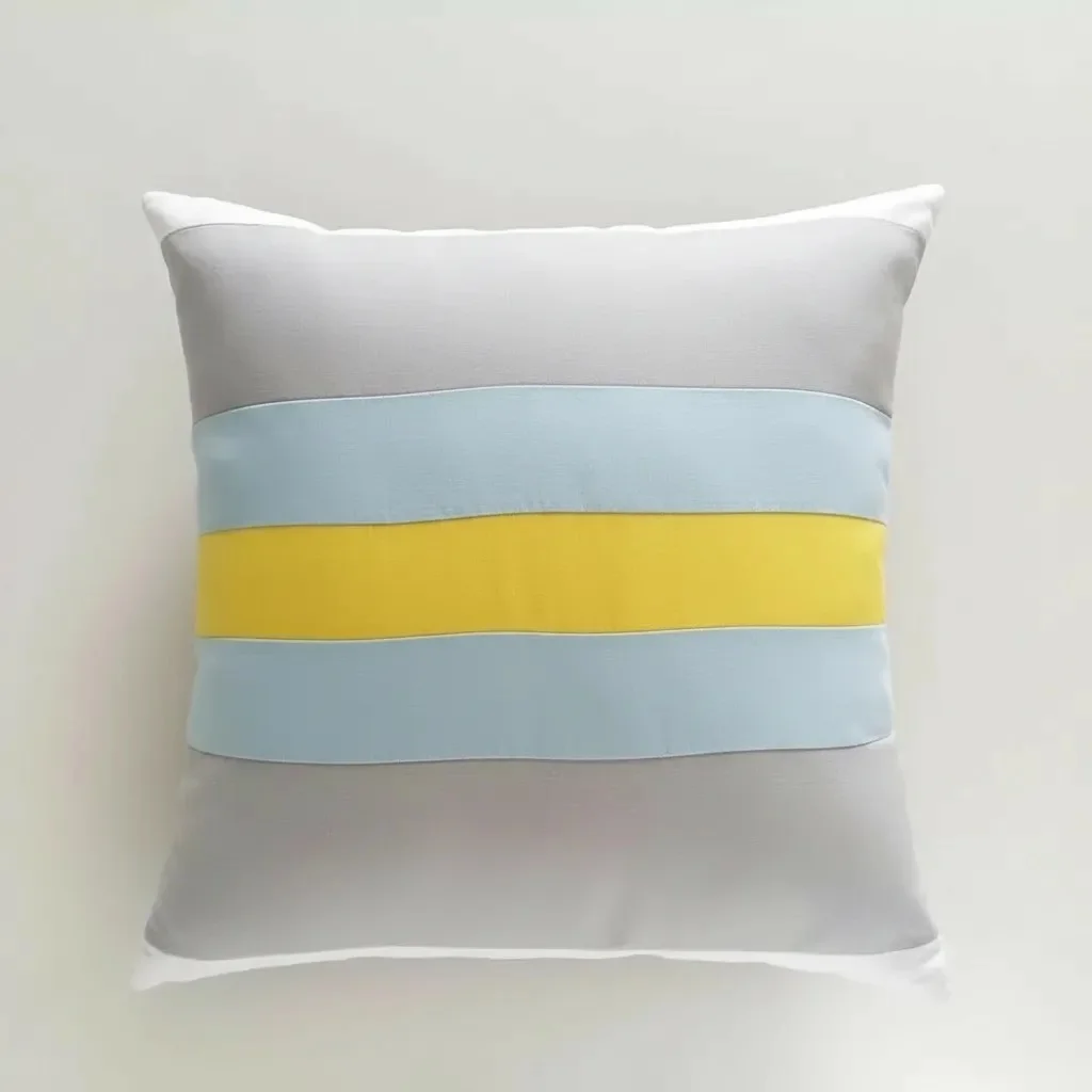 Capa de Almofada Mix Amarela Azul cinza branco - Imagem 2