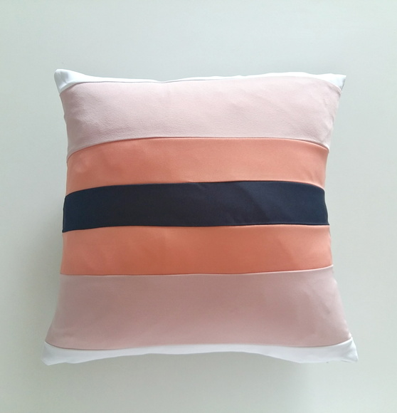 Capa de Almofada Mix Azul salmão rosa e branca