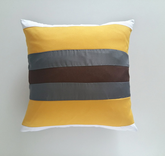 Capa de Almofada Mix Marrom Cinza Chumbo Amarelo