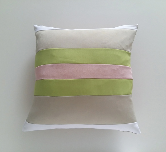 Capa de Almofada Mix Rosa Verde Bege E Branca
