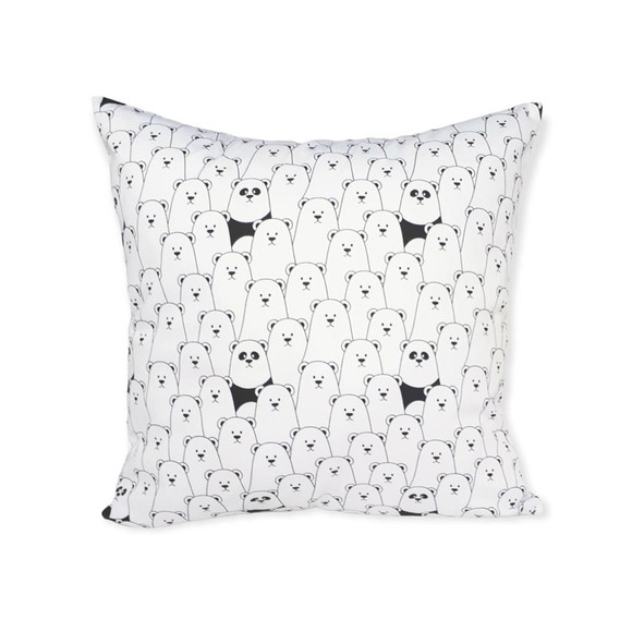 Capa de Almofada Quadrada Urso Polar e Panda