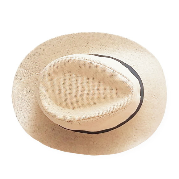 Chapéu creme panamá faixa preta - Imagem 2