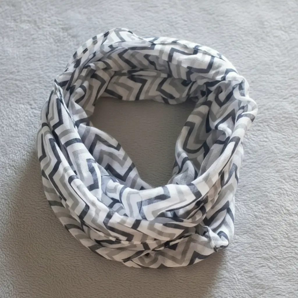 Gola Lenço Infinito Chevron Cinza - Imagem 3
