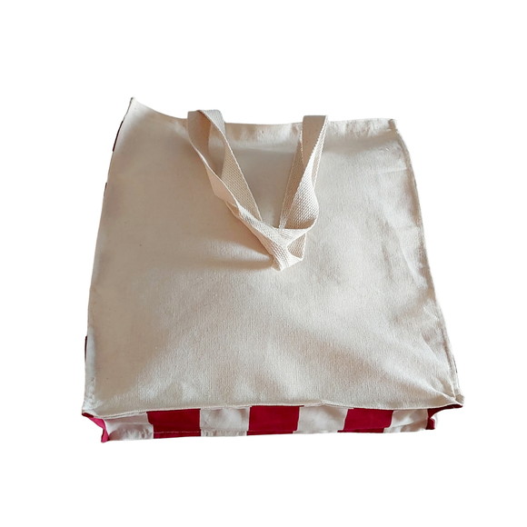 Tote Bag Crua com Detalhe Vinho - Imagem 2