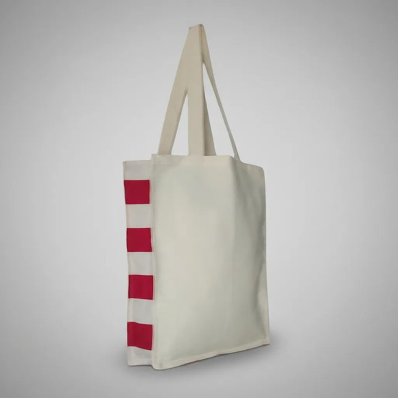 Tote Bag Crua com Detalhe Vinho - Imagem 4