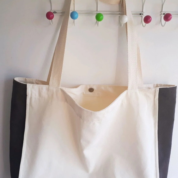 Tote Bag Sustentável Crua / Marrom Escuro - Imagem 5