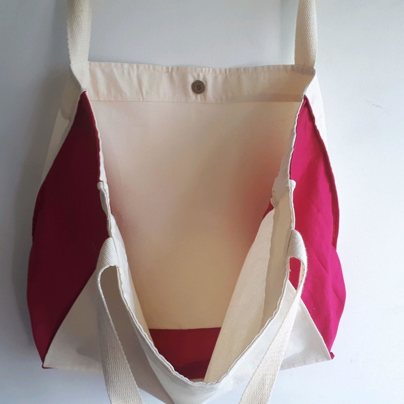 Tote Bag Sustentável Crua / Pink - Imagem 3