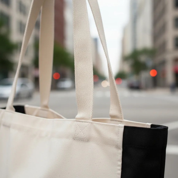 Tote Bag Sustentável Crua / Preto - Imagem 2