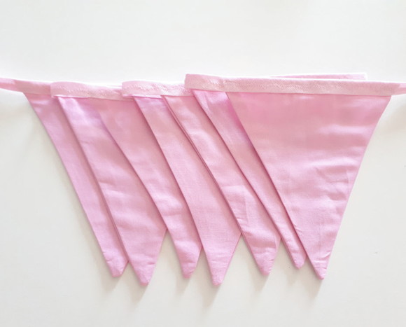Varal de Bandeirinhas em Tecido Rosa - Imagem 3