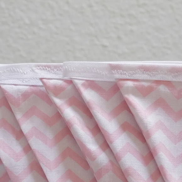 Varal de Bandeirinhas Tecido Chevron Rosa Fino - Imagem 4