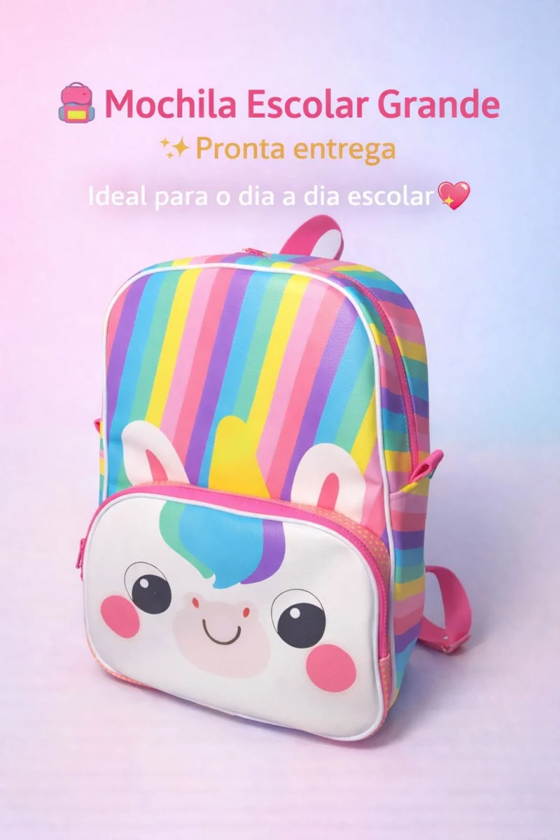 kit escolar unicornio mochila sujinha limpinha estojo higiene - Imagem 3