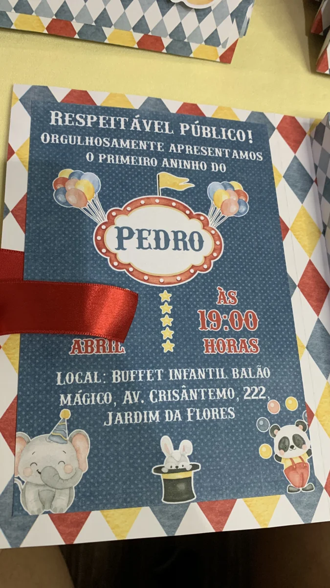 Convite Caixa Pirulito Personalizado Circo - Imagem 6