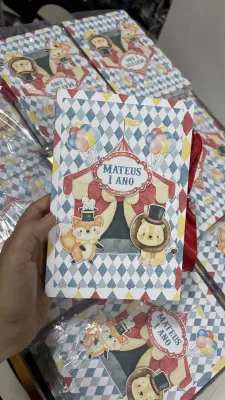 Convite Caixa Pirulito Personalizado Circo