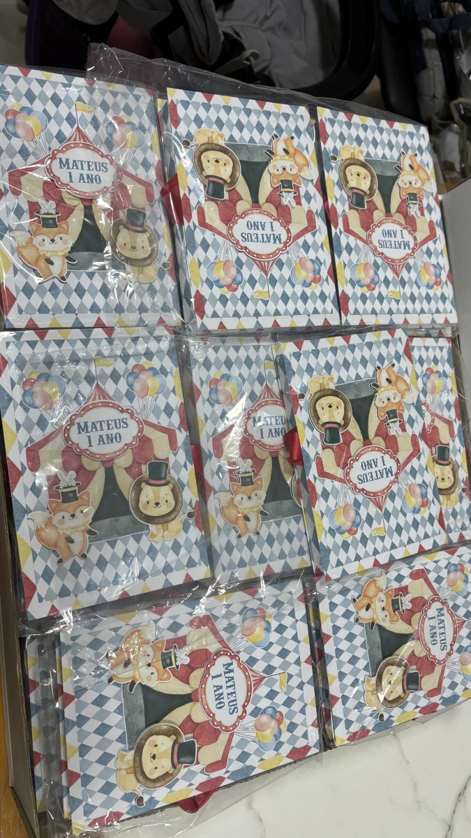 Convite Caixa Pirulito Personalizado Circo - Imagem 3