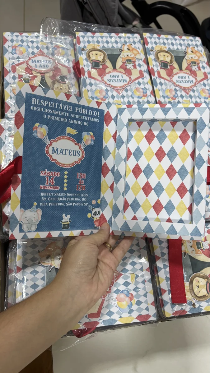 Convite Caixa Pirulito Personalizado Circo - Imagem 2