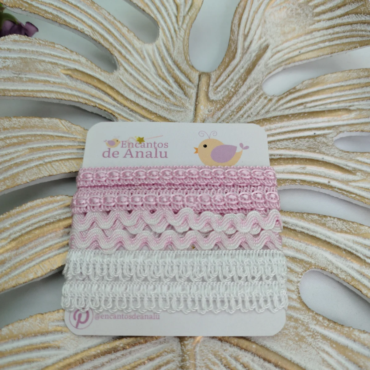 KIt deAviamentos Branco e Rosa ( Passamanaria, Sianinha e Ponto Curva | Artes e Customização - Imagem 4