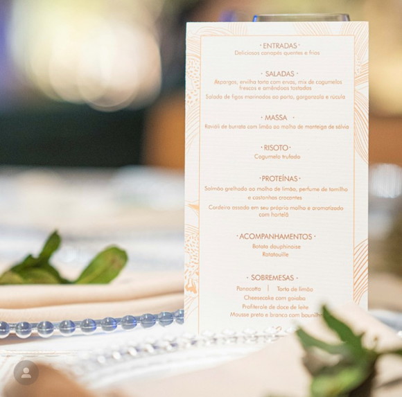 Cardápio Casamento