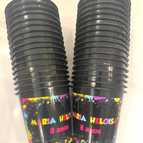 Balde de Pipoca Personalizado Festa Neon