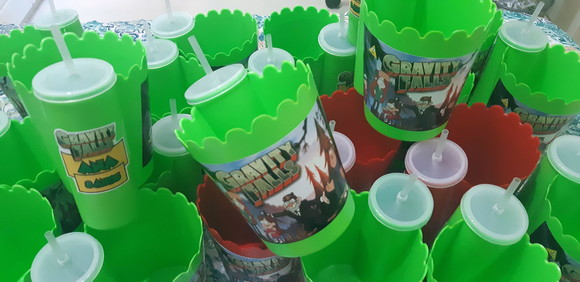 Balde de pipoca personalizado com copo canudo - Imagem 3