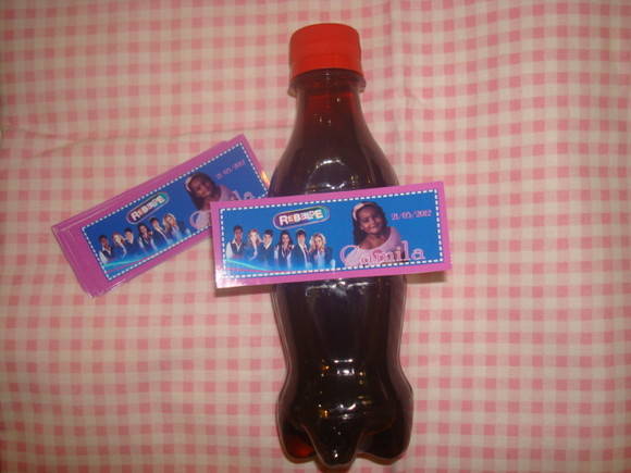 rótulo para garrafa de coca - cola