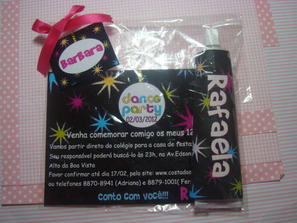 Convite com Bisnaga de Brigadeiro