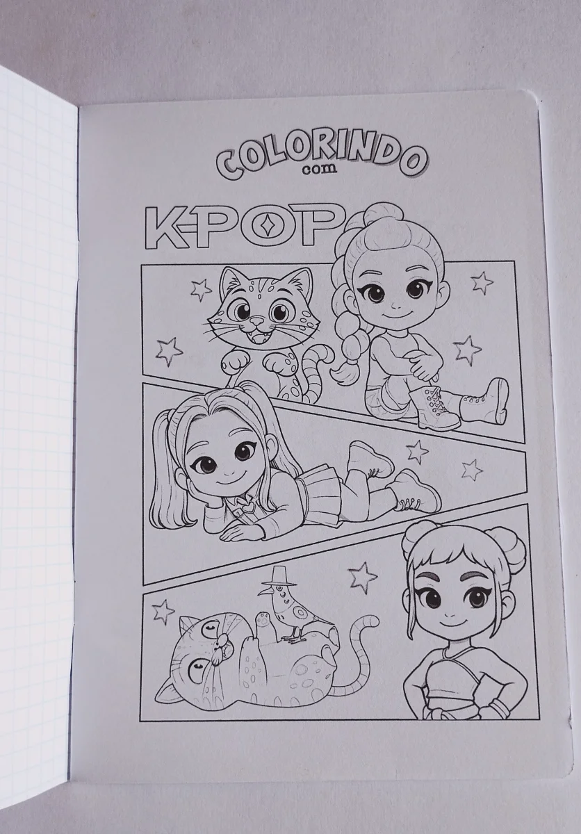 Guerreiras Kpop Álbum com Figurinhas + Desenhos + atividades Huntrix Lembrancinha de festa infantil - Imagem 3