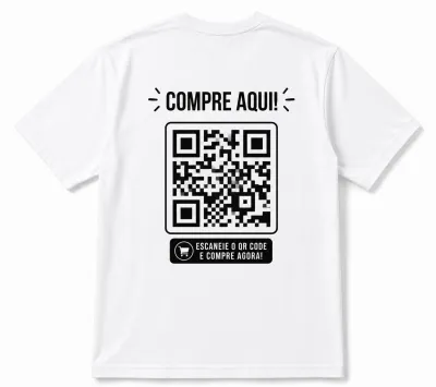 Mínimo 20 Camisetas Personalizadas com a sua Marca | Marca em Destaque | QR Code