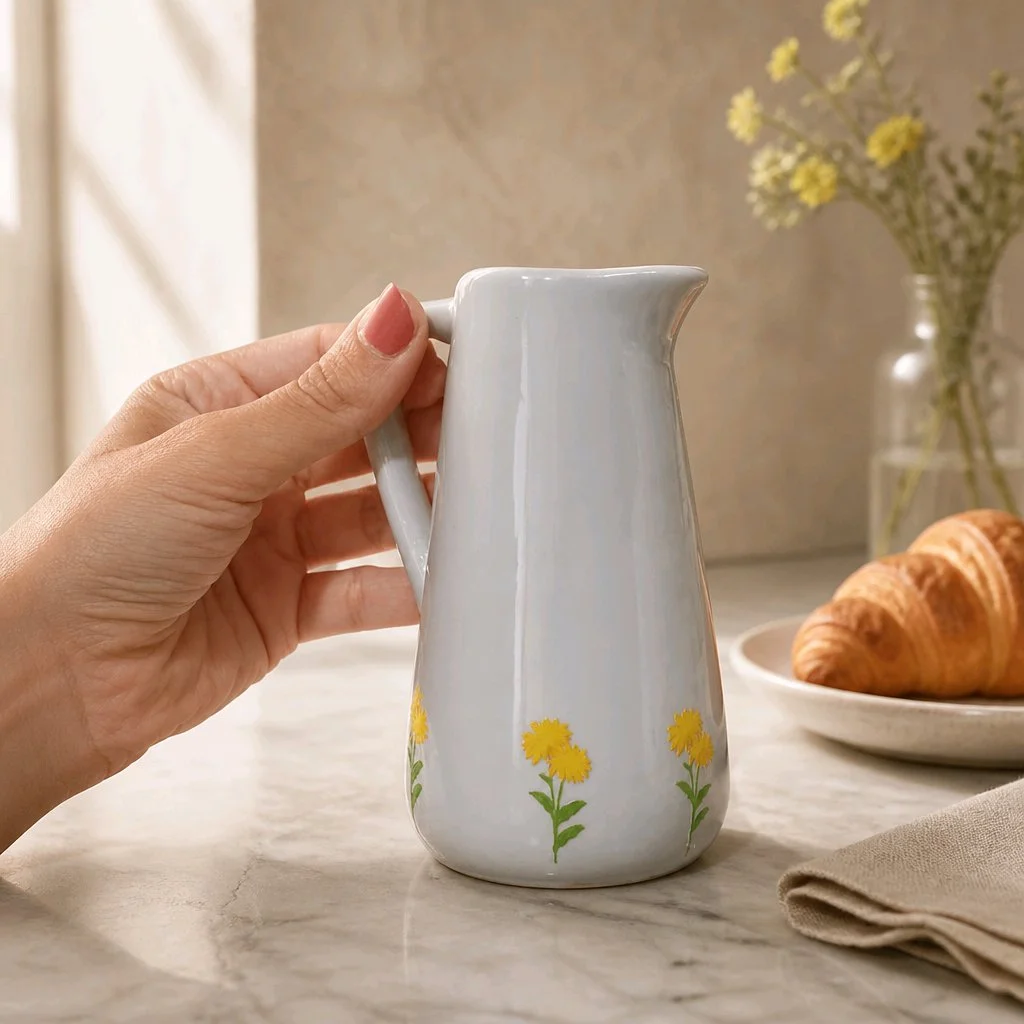 Mini Jarra de Cerâmica | Jarrinha Personalizada | Coleção Flores | Cerâmica decorativa - Imagem 1