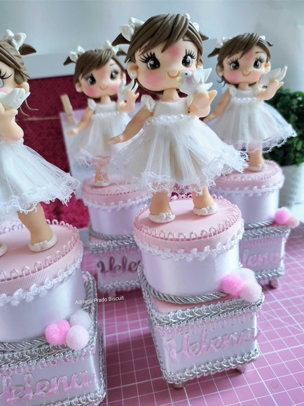 Caixa Dupla Personalizada de Luxo Batizado Menina - Imagem 2