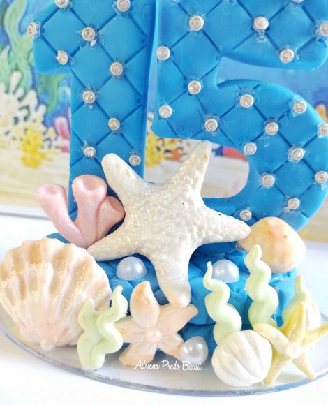 Vela em Biscuit 15 Anos Fundo do Mar - Imagem 2