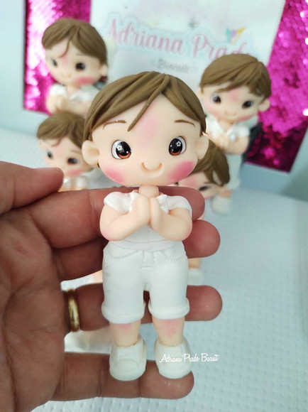 Apliques em Biscuit Lembrancinhas Batizado Menino - Imagem 2