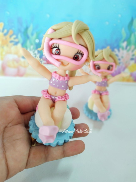 Apliques em Biscuit Mergulhadora - Imagem 3