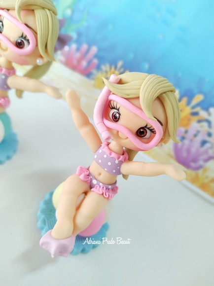 Apliques em Biscuit Mergulhadora - Imagem 2