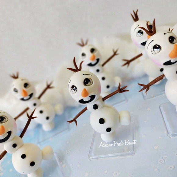 Apliques em Biscuit Tema Frozen Olaf - Imagem 2