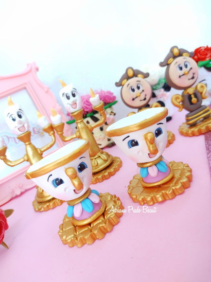 Apliques em Biscuit Tema Bela e a Fera - Imagem 4