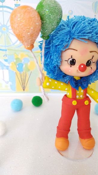 Apliques em Biscuit Palhacinho Pompom - Imagem 3