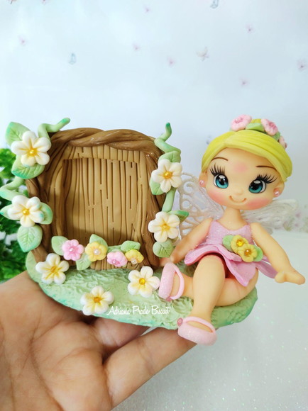 Porta Retrato em Biscuit Jardim das Fadas - Imagem 4
