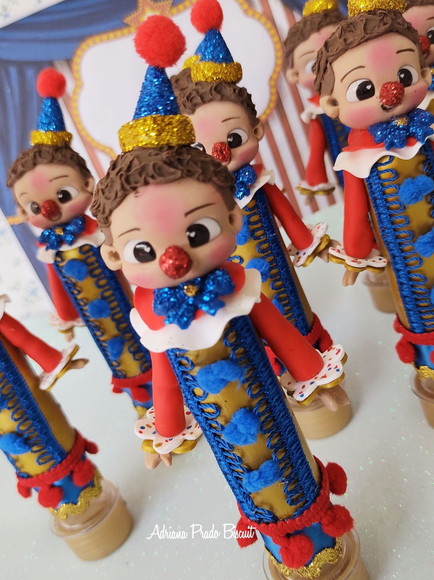Tubete Personalizado Luxo Circo em Biscuit