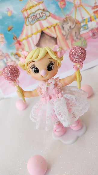 Apliques em Biscuit Circo Rosa - Imagem 2