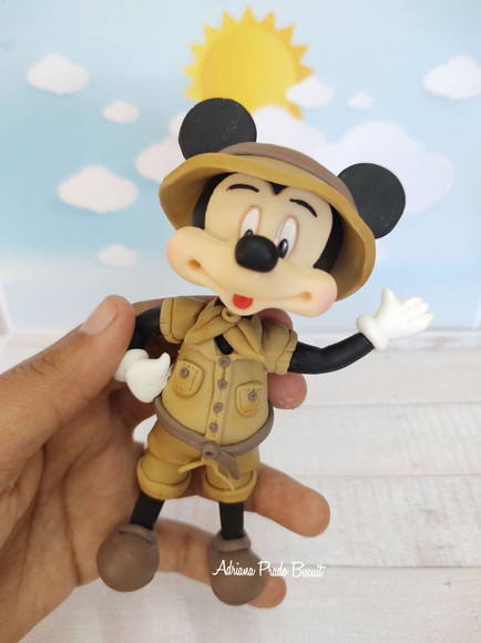 Apliques em Biscuit Tema Safari Mickey e Minnie - Imagem 3