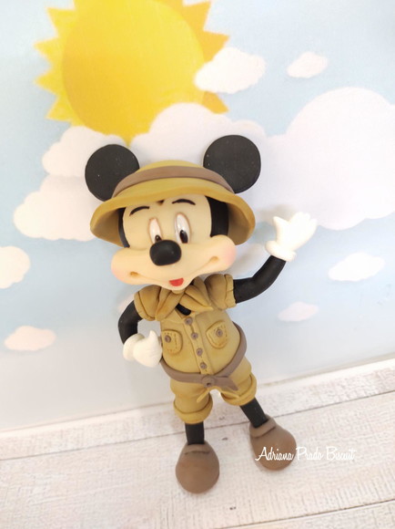 Apliques em Biscuit Tema Safari Mickey e Minnie - Imagem 4