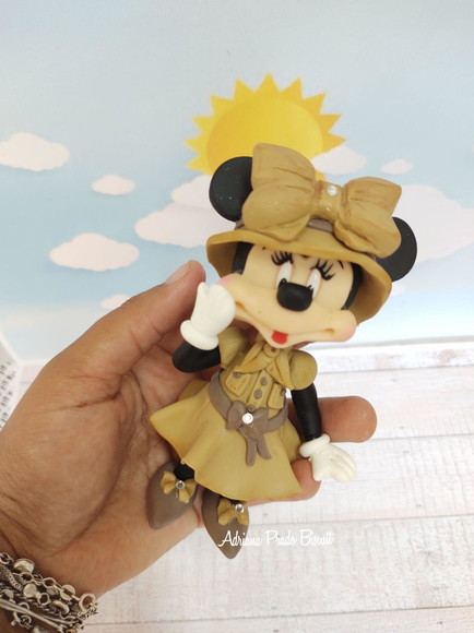 Apliques em Biscuit Tema Safari Mickey e Minnie - Imagem 2