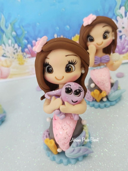 Apliques Sereias em Biscuit - Imagem 3
