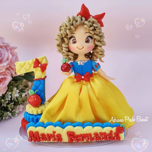 Topo de Bolo em Biscuit Branca de Neve - Imagem 5
