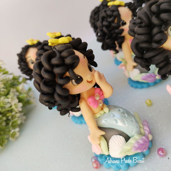 Apliques em Biscuit Sereia - Imagem 2