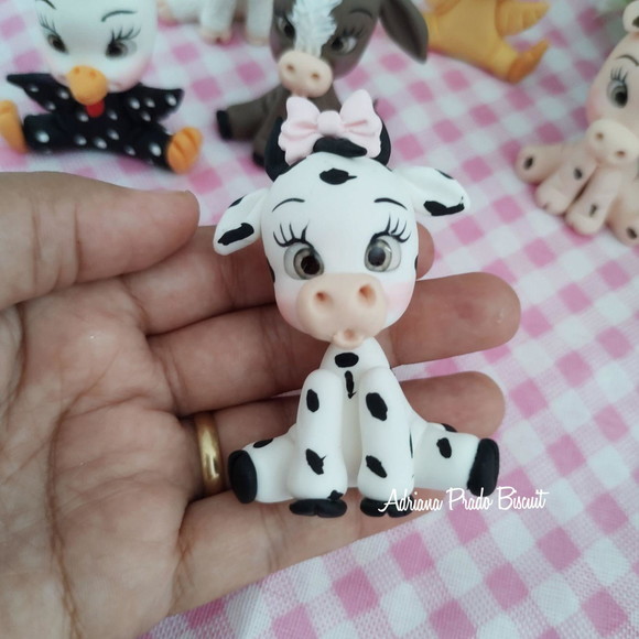 Apliques em Biscuit Tema Fazendinha Rosa - Imagem 2