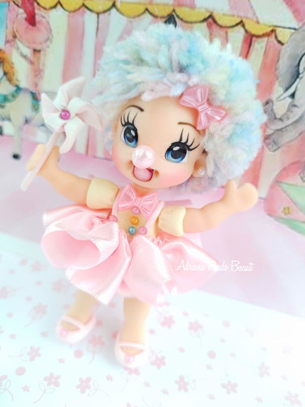Apliques Palhacinha Pompom em Biscuit - Imagem 5